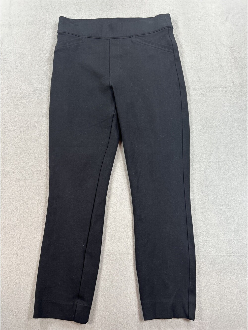 Spanx Sarah Blakely Black Ponte Knit Ankle Pants Pull On Size Small Petite
